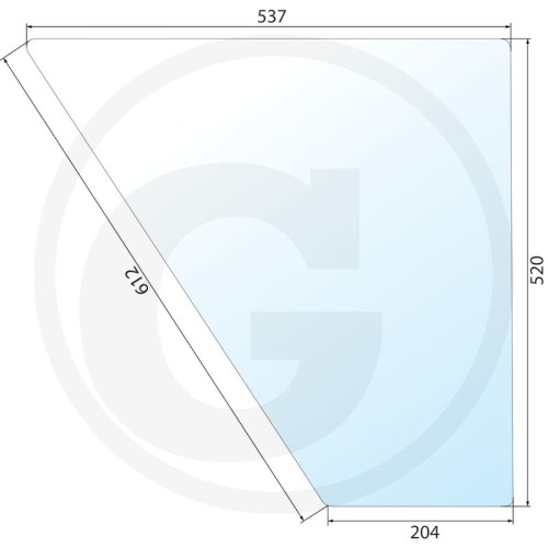 Szyba drzwi dolna L/P Fendt Farmer 303 (Typ 152), Farmer 304 (Typ 158), Farmer 305 (Typ 162), Farmer 306 (Typ 168), Farmer 307 (Typ 170), Farmer 307 (Typ 175), Farmer 308 (Typ 178), Farmer 309 (Typ 186), Farmer 310 (Typ 192), Farmer 311 (Typ 198)