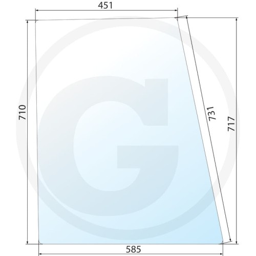 Szyba drzwi górna L/P Fendt Farmer 303, Farmer 304, Farmer 305, Farmer 306, Farmer 307, Farmer 308, Farmer 309, Farmer 310, Farmer 311, Farmer 312