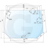 Szyba tylna zielona, przyciemniana Fendt Farmer 307 , Farmer 307 (Typ 307), Farmer 308 (Typ 118), Farmer 308 (Typ 308), Farmer 309 (Typ 119), Farmer 309 (Typ 309), Farmer 310, Farmer 311 , Farmer 312 , Farmer 312 