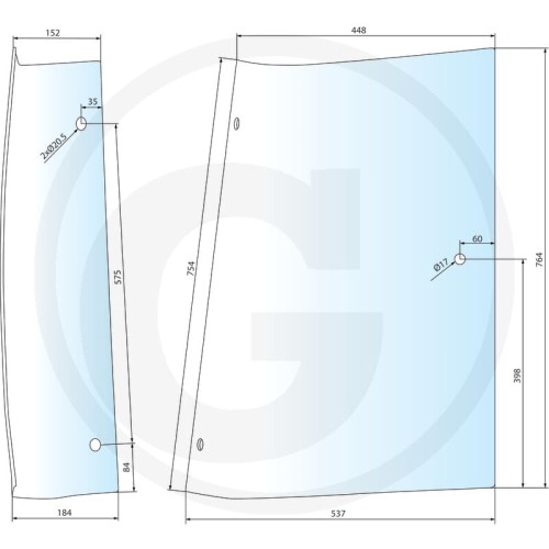 650806030 Szyba boczna prawa