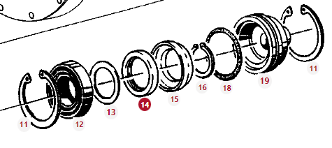 199100150110 Połowa pierścienia zwolnica tył