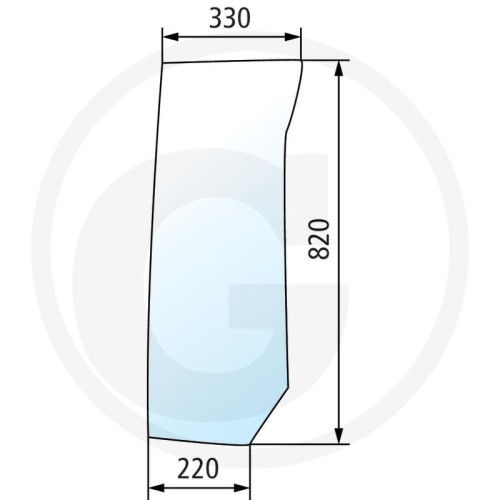 Szyba przednia dolna prawa Case IH JX 1060 C , 1070 C, 1075 C, 1085C, 1095C, Quantum 65C, 75C, 85C, 95C