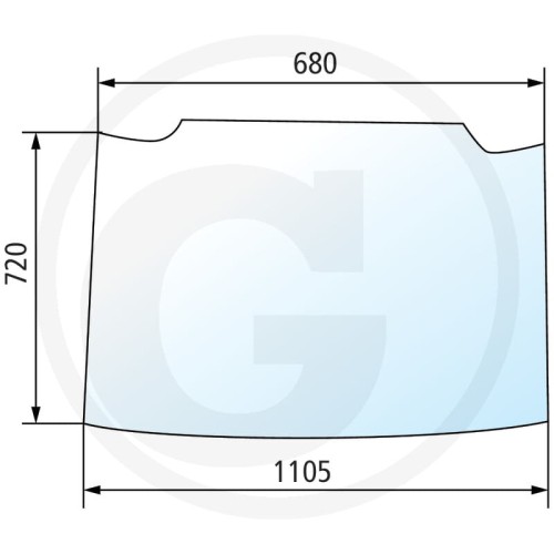 Szyba przednia stała Steyr  Kompakt 360, 370, 375, 485, 495, 4065 , 4075 , 4085 , 4095