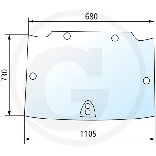 Szyba przednia otwierana Case IH JX 1060 C,  1070 C,  1075 C, 1085C, 1095C, Quantum 65C, 75C, 85C, 95C