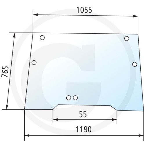 Szyba przednia uchylna Case IH Silent 40, 440, 540, 640, 740, 840, 940, D 440