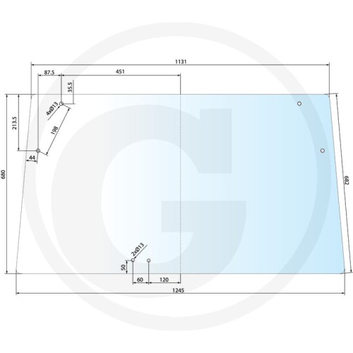 Szyba tylna Case IH Silent 40, 440, 540, 640, 740, 840, 940, D 440