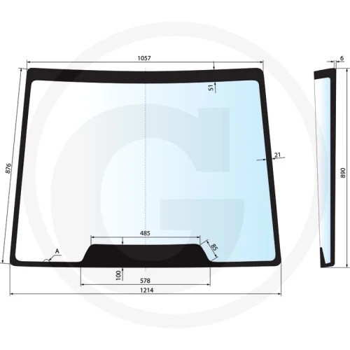 Szyba przednia New Holland TD55D, 65D, 75D, 85D, 95D, TD5010, 5020, 5030, 5040, 5050, TS6020, 6030
