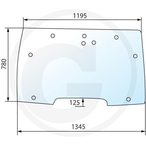 Szyba przednia otwierana Case IH CX 70, 80, 90, 100, MX 80C, MX 90C, MX 100 Maxxum, 110, 120, 135, 150, 170 
