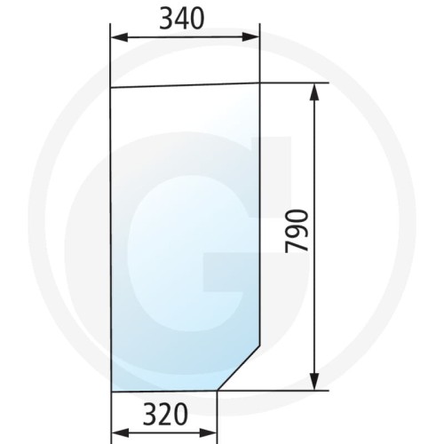 Szyba przednia dolna, prawa Ford 8670, 8670A, 8770, 8770A, 8870, 8870A, 8970, 8970A