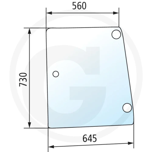 Szyba boczna lewa New Holland T5030, 5040, 5050, 5060, 5070, TL70, 80, 90, 100, TM180, TS120