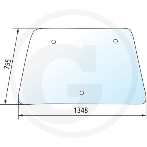 Szyba przednia stała John Deere 6105M, 6110M, 6115M, 6120M, 6125M, 6130M, 6135M, 6140M, 6145M, 6150M, 6155M, 6170M, 6175M, 6195M,  6100, 6200, 6300, 6400, 6506, 6600, 6800, 6900, SE6100, SE6200, SE6300, SE6400