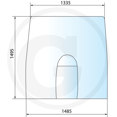 Szyba przednia John Deere 7720, 7820, 7920, 7630, 7730, 7830, 7930, 8120, 8120T, 8220, 8220T, 8320, 8320T, 8420, 8420T, 8520, 8520T, 8130, 8230, 8230T, 8330, 8330T, 8430, 8430T, 8530