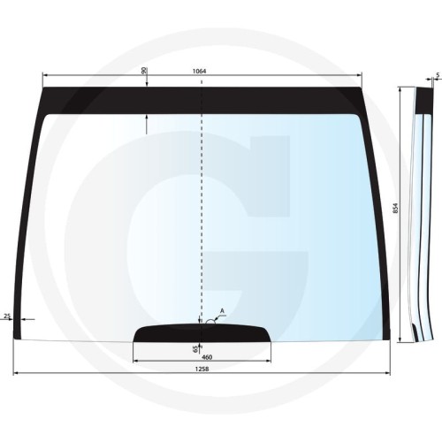 Szyba przednia Case IH Maxxum 5120, 5130, 5140, 5150, 5220, 5230, 5240, 5250