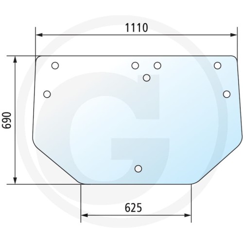 Szyba tylna John Deere 5300, 5310, 5400, 5410, 5500, 5510