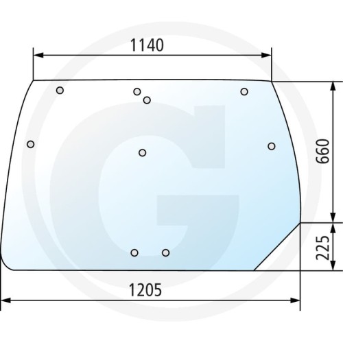 Szyba tylna ze ściętym narożnikiem, nowa wersja Hürlimann SX 1200, 1350, 1500, 1600, 1800, 2000, XL 130, 135, 140, 150, 150.7, 155, 160, 165.7, 180.7, 