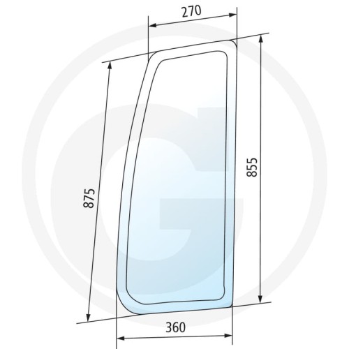 Szyba boczna lewa Deutz-Fahr Agrotron 4.70, 4.80, 4.85, 4.90, 4.95, 6.00, 6.01, 6.05, 6.15, 6.20, 6.30, 6.45, Agrotron M 410, 420, 600, 610, 615, 620, 625, 640, 650, Agrotron TTV 410, 420, 430, 610, 620