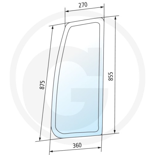 Szyba boczna prawa Deutz-Fahr Agrotron 6120.4, 6140.4, 6150, 6150.4, 6155, 6160, 6165, 6175, 6175.4, 6180, 6185, 6190, 6205, , 6215, TTV  6120.4, 6130.4, 6140.4, 6150.4, 6155, 6155.4, 6160, 6160.4, 6165, 6165.4, 6175, 6175.4, 6180, 6185, 6190, 6205, 6215
