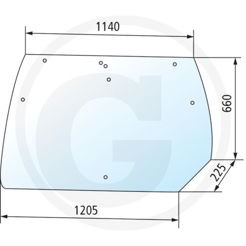 Szyba tylna ze ściętym narożnikiem starsza wersja Hürlimann SX 1200, 1350, 1500, 1600, 1800, 2000, XL 130, 135, 150, 150.7, 155, 165.7, 180.7, XL Hi-Level 135, 140, 155, 160, 175, 185, 130, 150, 150.7, 165.7, 180.7