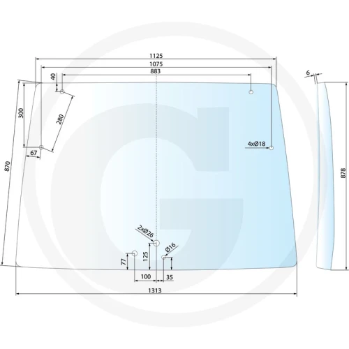 Szyba przednia Lamborghini R6 130, 130 S, 135, 140, 140 S, 150, 150 S, 150.7, 155, 160, 165, 165 S, 165.7, 170, 180.7, 190, R6 VRT 150.7, 165.7, 115, 125, 135, 150, 170, 190, 210, 230, 250, R8 215, 265