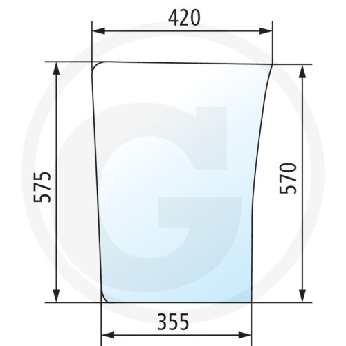Szyba przednia dolna prawa Case IH Magnum 7110, 7120, 7130, 7140, 7150, 7210, 7210 Pro, 7220, 7220 Pro, 7230, 7230 Pro, 7240, 7240 Pro, 7250, 7250 Pro, 8910, 8920, 8930, 8940, 8950