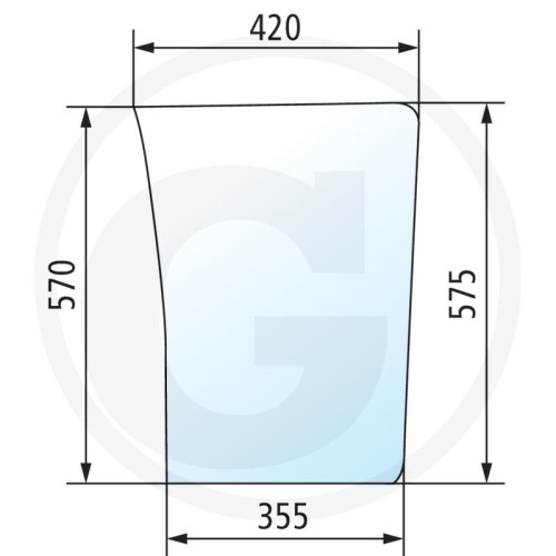 Szyba przednia dolna lewa Case IH Magnum 7110, 7120, 7130, 7140, 7150, 7210, 7210 Pro, 7220, 7220 Pro, 7230, 7230 Pro, 7240, 7240 Pro, 7250, 7250 Pro, 8910, 8920, 8930, 8940, 8950