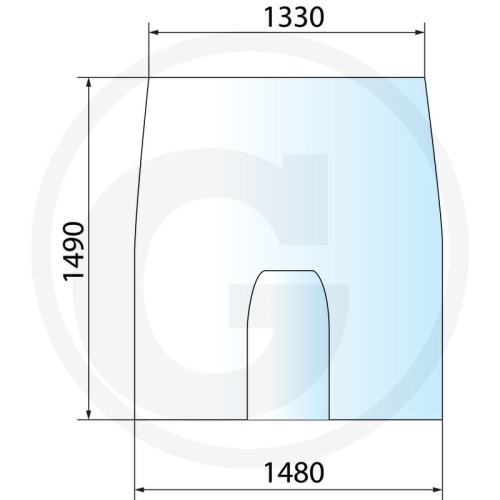 Szyba przednia John Deere 8100, 8100T, 8200, 8200T, 8300, 8300T, 8400, 8400T, 8110, 8110T, 8210, 8210T, 8310, 8310T, 8410, 8410T