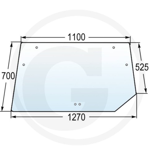 Szyba tylna Deutz-Fahr DX 3.10, 3.30, 3.50, 3.60, 3.65, 3.70, 3.75, 3.90, VC 3.10, 3.30, 3.50, 3.60, 3.65, 3.70, 3.90