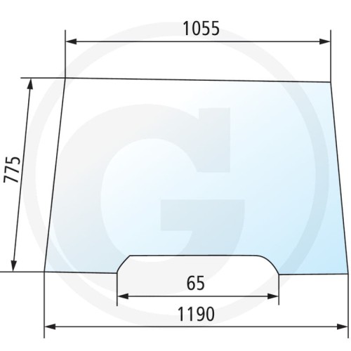 Szyba przednia stała Case IH Silent 40, D 440, 440, 540, 640, 740, 840, 940