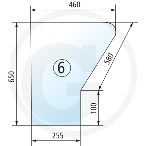 Szyba drzwi dolna, prawa, lewa, bez otworów Deutz-Fahr DX 3.10, 3.30, 3.50, 3.60, 3.65, 3.70, 3.75, 3.90, VC