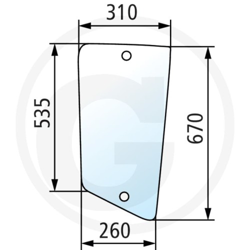 Szyba przednia dolna prawa, lewa Case IH Silent 40, 440, 540, 640, 740, 840, 940, D440