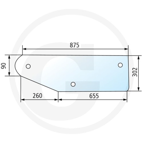 Szyba tylna dolna Case IH XL 595, 695, 795, XL 743, 745, 844, 845, 856