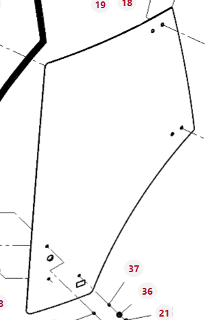 ACW5508860 Szyba drzwi lewych 
