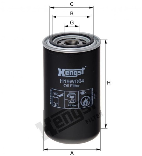 Filtr oleju H19WD04