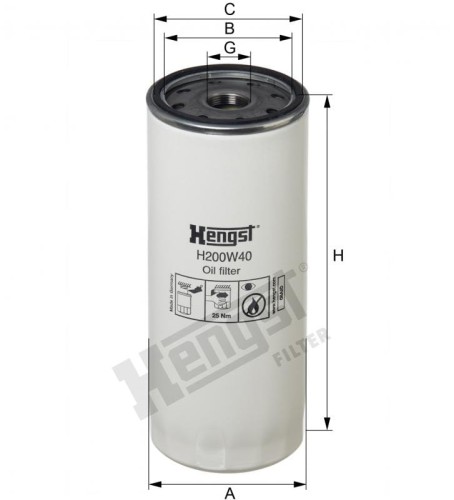 Filtr oleju H200W40