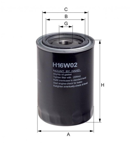 Filtr oleju H16W02
