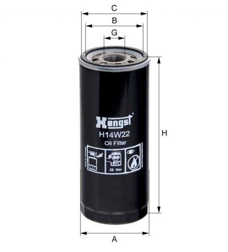 Filtr oleju H14W22