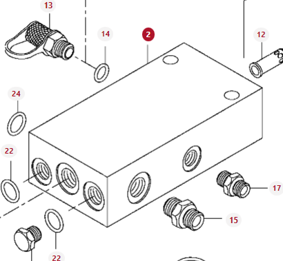 V34487700 Rozdzielacz blok hydrauliczny 