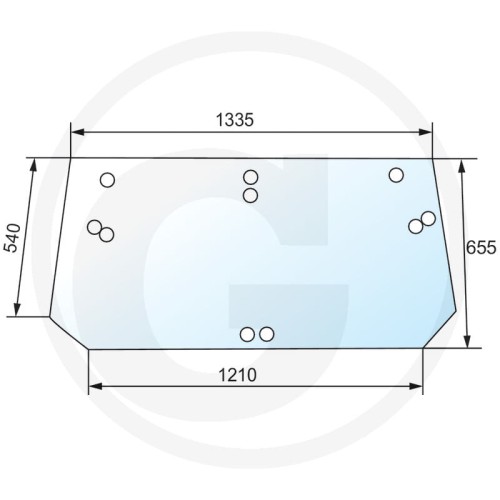 Szyba tylna z wycieraczką Steyr CVT 6135, 6140, 6145, 6150, 6155, 6160, 6170, 6175, 6190, 6195, 120, 130, 150, 170,  M 9080, 9090, 9100, 9078, 9083, 9086, 9094 ,  9105, 9115, 9125, 9145 