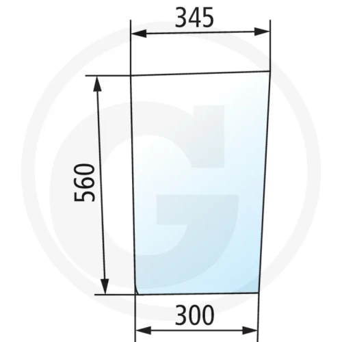 Szyba przednia dolna prawa Steyr 9078, 9086, 9094, MT 9080, 9085, 9090, 9095, 9100, 9105,  CVT  6135, 6140, 6145, 6150, 6155, 6160, 6170, 6175, 6190, 6195, 120, 130, 150, 170