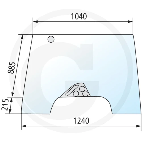 Szyba przednia uchylna Case IH CS 78, 80, 85 Pro, 86, 90, 94, 95 Pro, 100, 105 Pro, 110, 120, 130, 150,  CVX 120, 130, 150, 170, 1135, 1145, 1155, 1170, 1190, 1195
