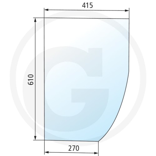 Szyba przednia dzielona, dolna prawa Case IH 5120, 5130, 5140, 5150, 5220, 5230, 5240, 5250
