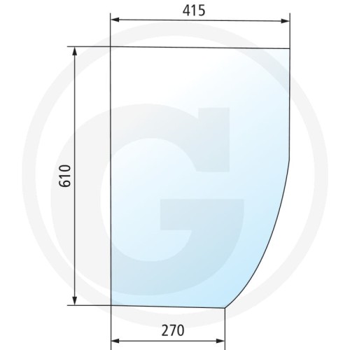 Szyba przednia dzielona, dolna lewa Case IH 5120, 5130, 5140, 5150, 5220, 5230, 5240, 5250