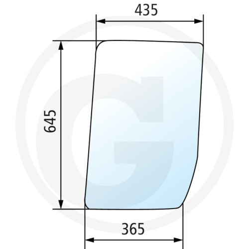 Szyba przednia dolna prawa Steyr CVT 6130, 6145, 6160, Profi 4100, 4110, 4115, 4120, 4130, 6115, 6125, 6135, 6140