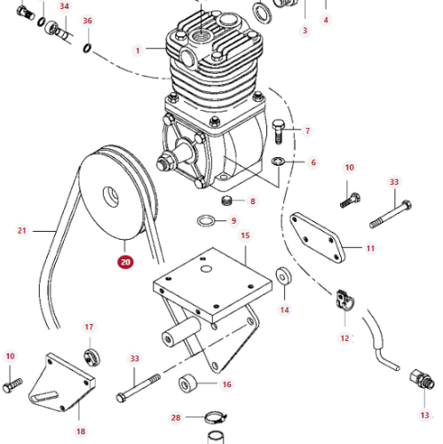 V836652094 Koło pasowe sprężarki