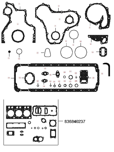 V836840238 Zestaw uszczelek silnika