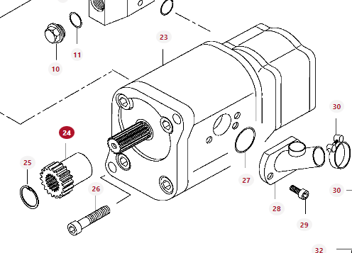 V33592800 Zębatka pompy hydraulicznej