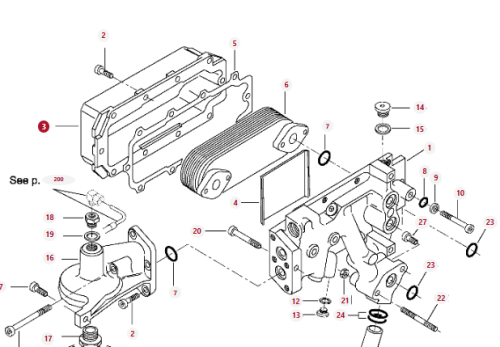 V836855519 Pokrywa, obudowa chłodniczki oleju