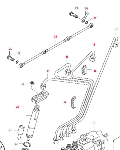 V836747181 Zestaw rurek wtryskiwacza 