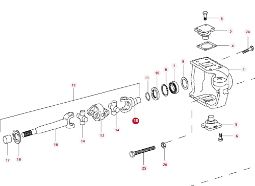 F716300020440 Łącznik półosi, krzyżaków