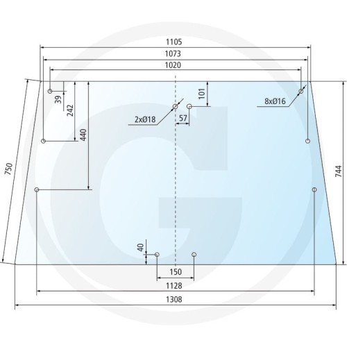 Szyba przednia Ford Fritzmeier Europa III FK 9220 Fritzmeier Europa IV FK 9220, 100 2600, 3600, 4100, 4600, 5600, 6600, 7600
